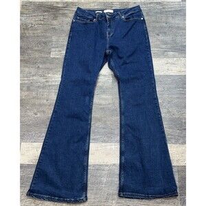 MNG Denim Wide Leg Blue Jeans Flare Baggy 90s Y2K Size USA 14